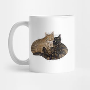 Two Cats Geometric Curve Mug